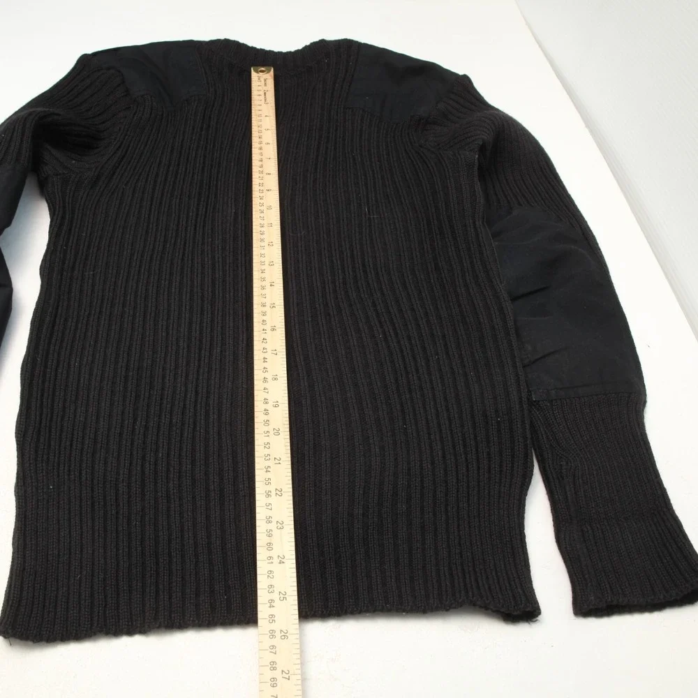 Brigade Quartermasters Woolly Pully Sweater Men 42 Black Military V-Neck England